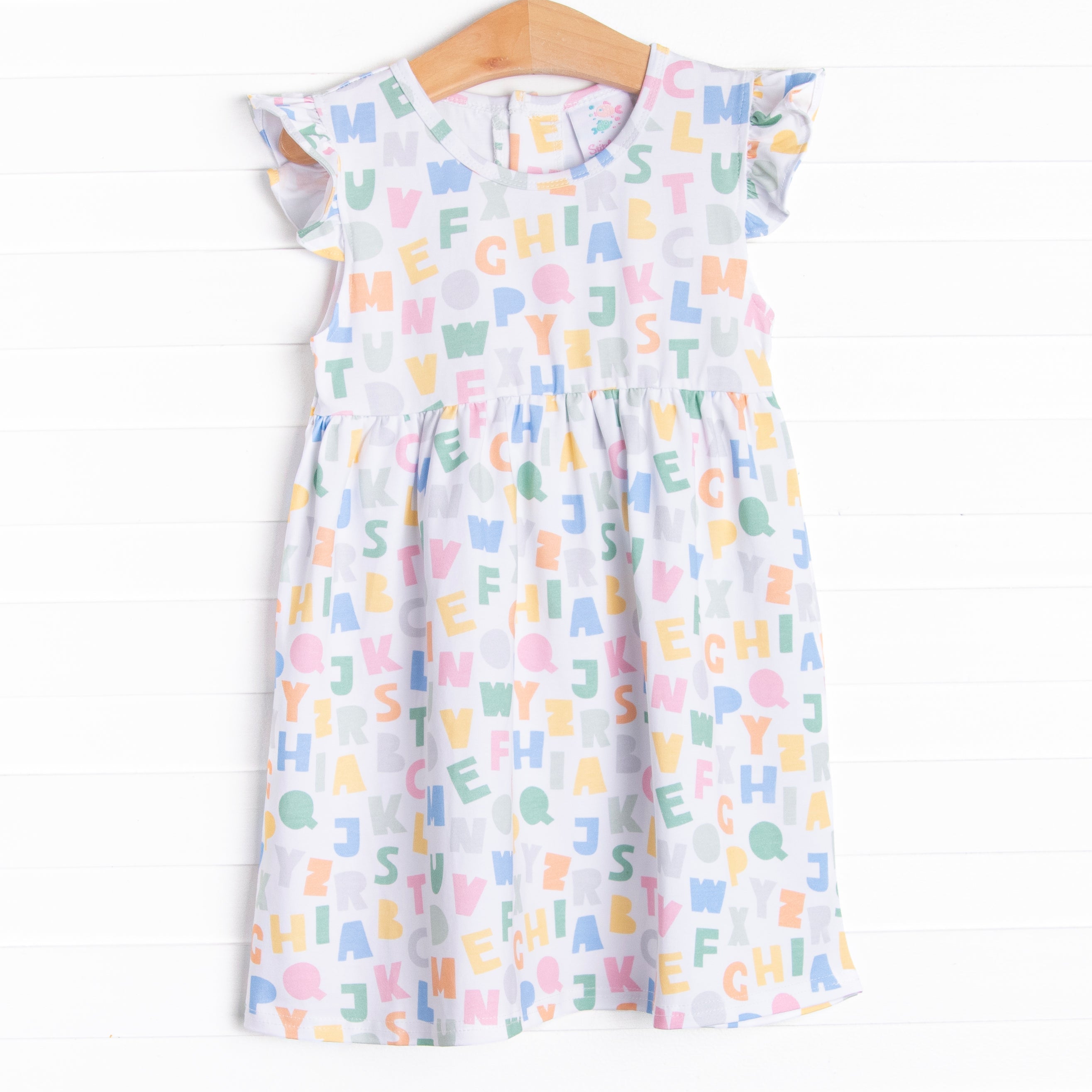 Alphabet Knit Dress, Blue