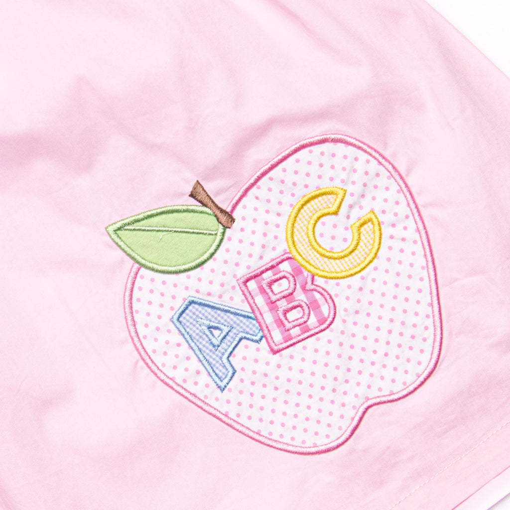 ABC Apple Applique Dress, Pink