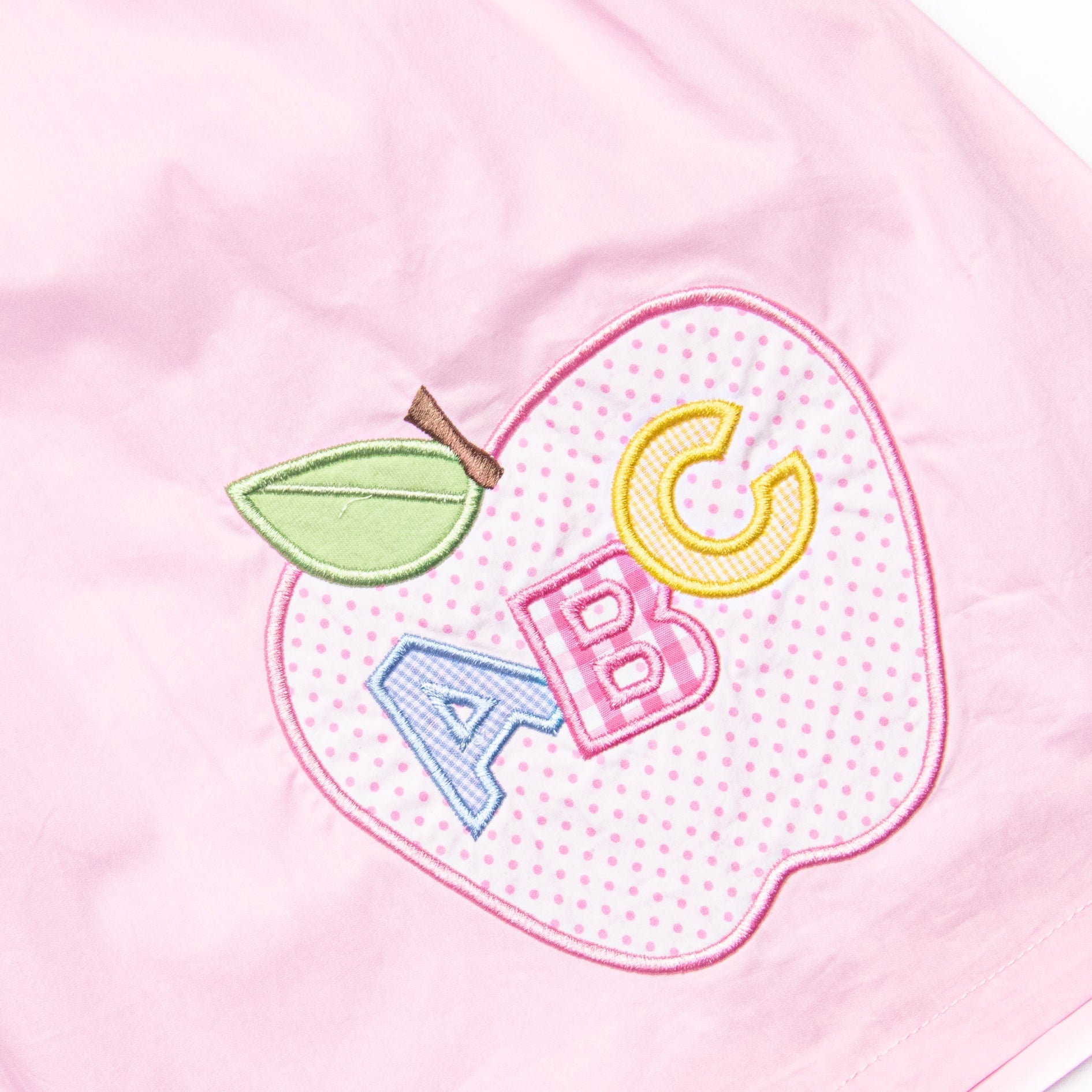 ABC Apple Applique Dress, Pink